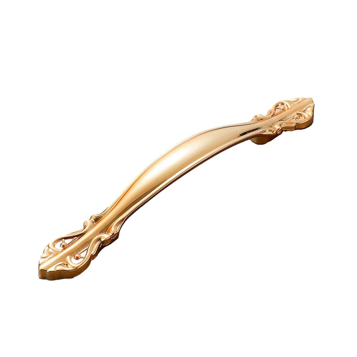 Gold Cabinet Handle with Scrolled Ends - 128mm Hole Spacing