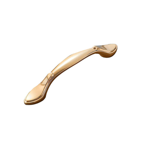 Gold Cabinet Handle with Spoon-Shaped Ends - 96mm Hole Spacing