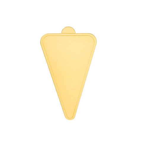 Gold Mousse Cake Boards with Handle Tab, Pack of 100 - Triangle Large 11.8 x 7.8cm