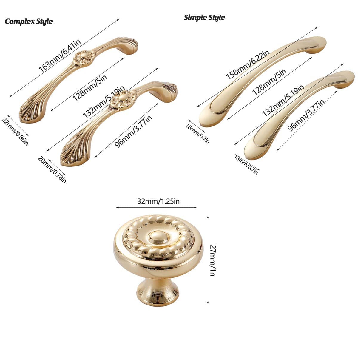 Gold Ornate Cabinet Pull Handle, Floral Centre, Pure Copper - 96 mm Hole Spacing - view 5