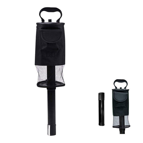 Golf Ball Pickup Tube with Mesh Bag - Black