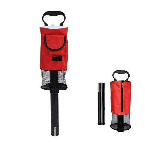 Golf Ball Pickup Tube with Mesh Bag - Red