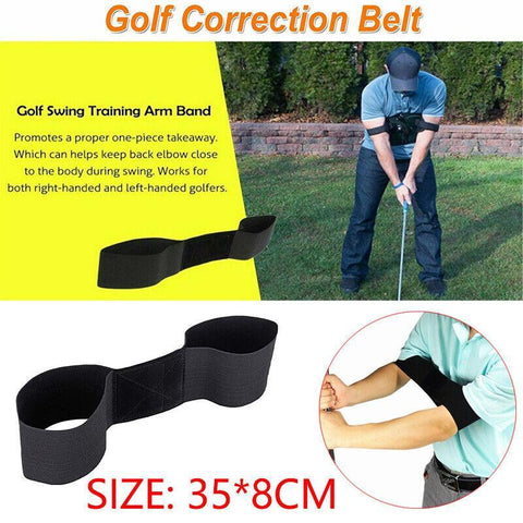 Golf Swing Training Aid Arm Band - Black, 35 x 8 cm
