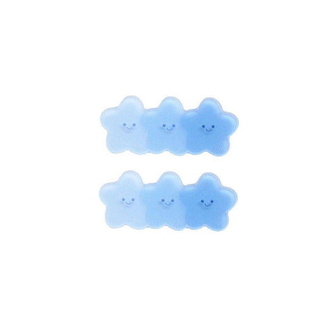 Gradient Duck Beak Hair Clips for Kids - Blue Star Shapes
