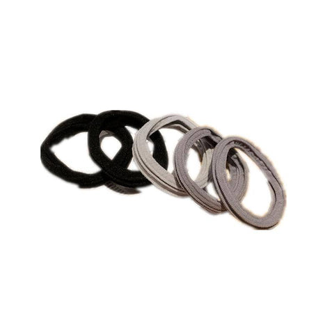 Gradient Elastic Hair Ties for Girls - Grey, 5 Pack