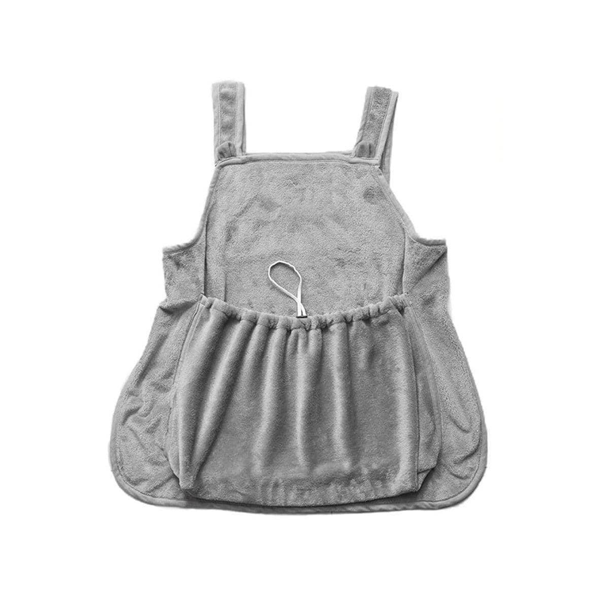Grey Cat Grooming Apron, Kangaroo Style Non-Stick Bib - view 2
