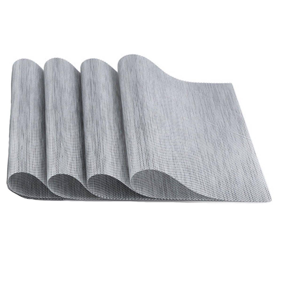 Grey PVC Braided Placemats, Pack of 4, Heat Insulation Non-Slip Mats - view 2