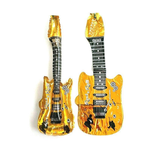 Guitar Foil Balloon for Rock and Roll Music Party Decoration, 29 x 85 cm - Gold