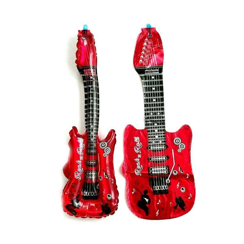 Guitar Foil Balloon for Rock and Roll Music Party Decoration, 29 x 85 cm - Red