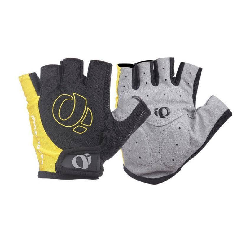 Half Finger Cycling Gloves, Anti-Slip Padded - Yellow and Black, Medium (Palm Width 8 to 9 cm)