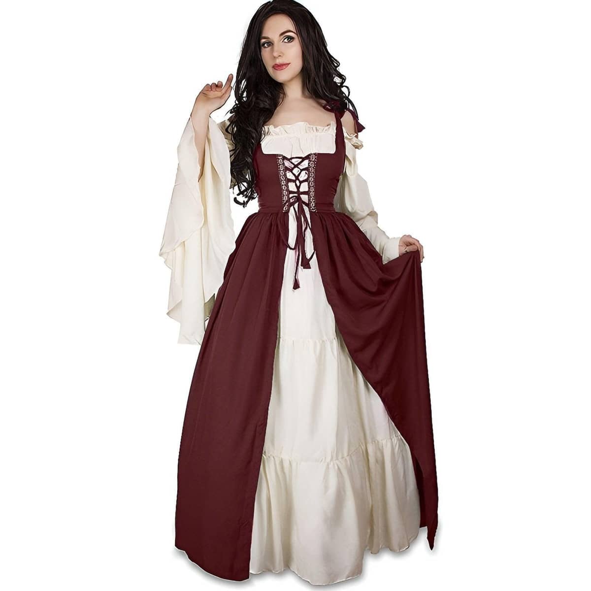 Halloween Medieval Renaissance Dress Costume - Blue, Size XL (Bust 98 cm) - view 3