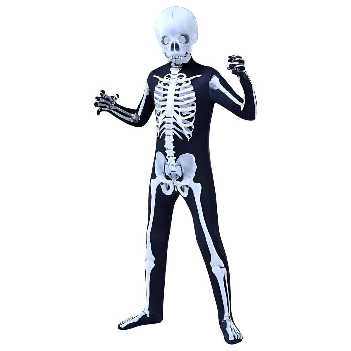 Halloween Skeleton Jumpsuit Costume, Glow-In-The-Dark - 170cm