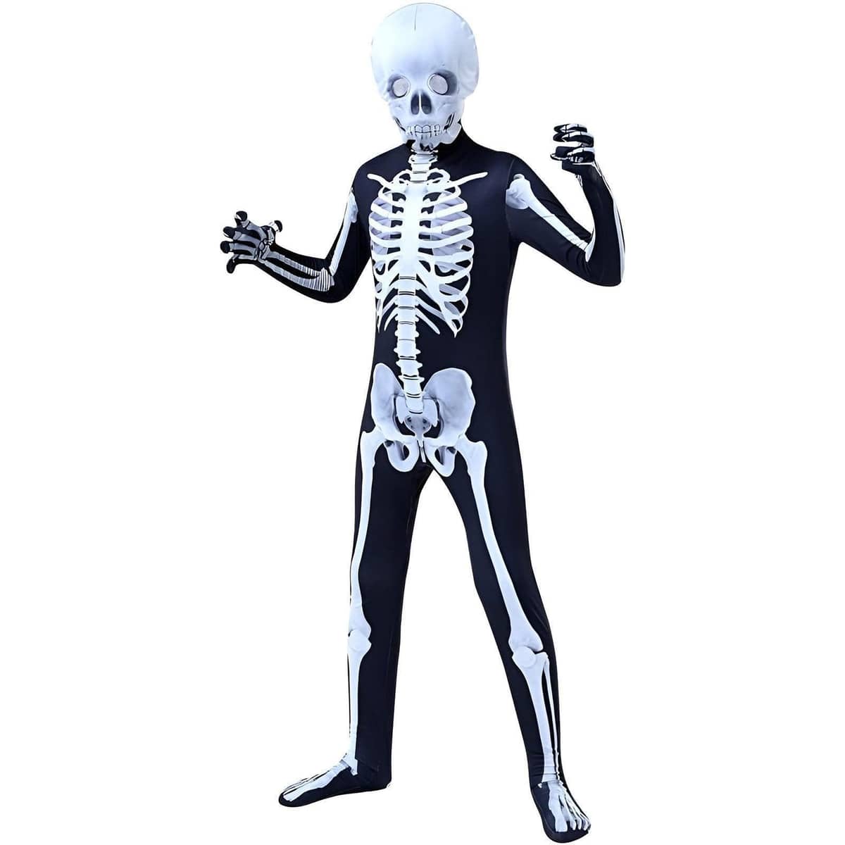 Halloween Skeleton Jumpsuit Costume, Glow-In-The-Dark - 180cm