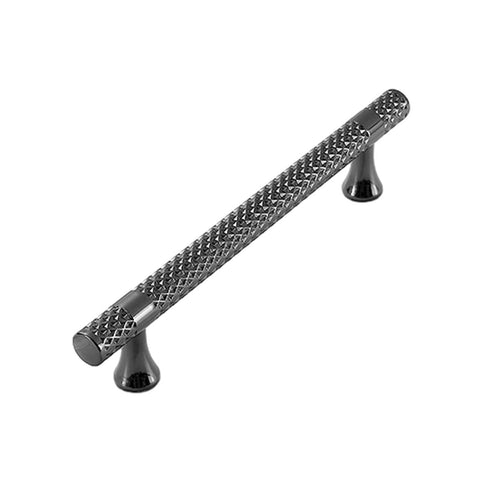 Hammer Pattern Wardrobe Door Handle - Grey, Hole Distance 128mm