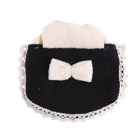 Hamster Clothes with Bow - Black, Medium (Chest 15 to 18 cm)