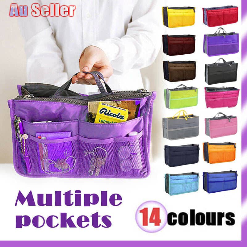 Handbag Organiser Insert with Multiple Pockets - Royal Blue - view 2
