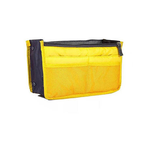 Handbag Organiser Insert with Multiple Pockets - Yellow