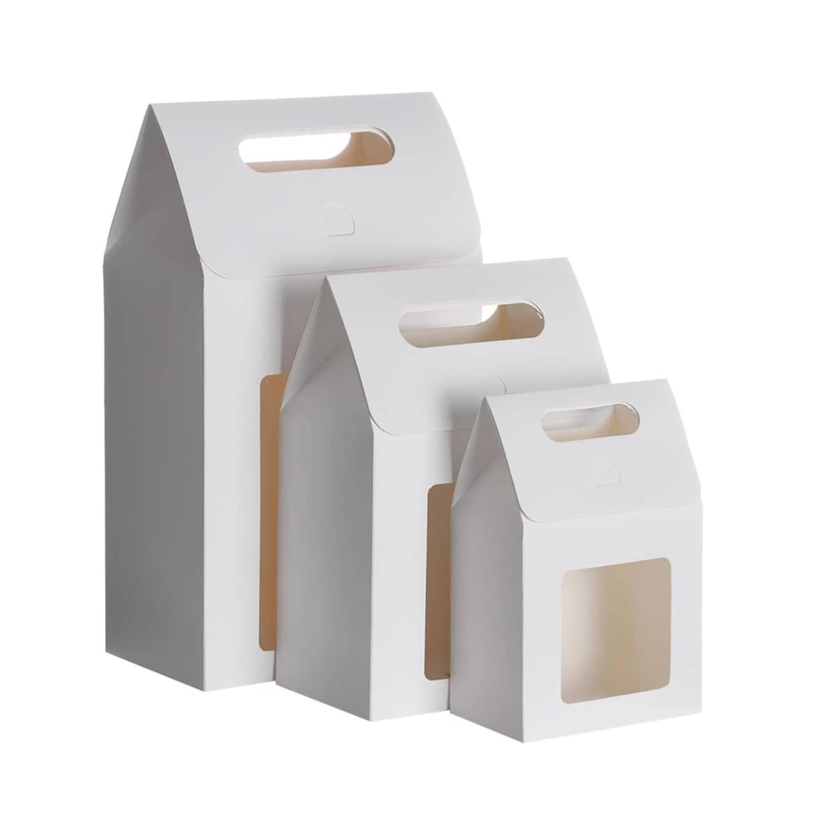 Handheld Kraft Paper Gift Box with Window, Pack of 24 - Size L (16 x 9 x 27 cm) - view 3