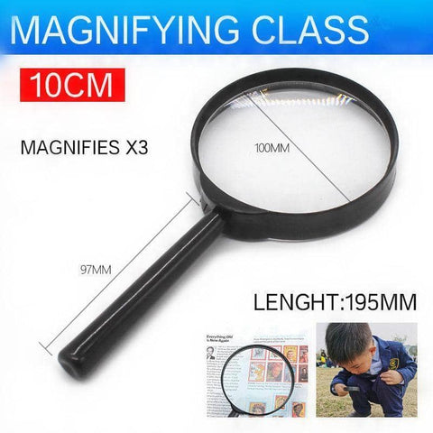 Handheld Magnifying Glass, 10 cm Magnifier with 3x Magnification