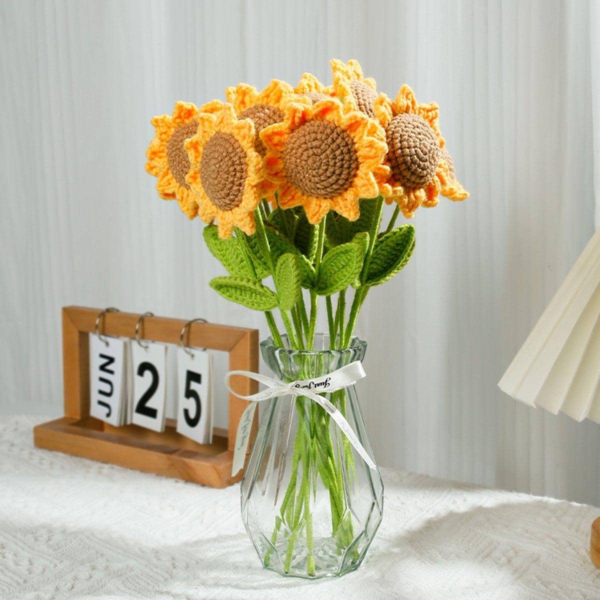 Handmade Smiley Wool Sunflowers, Gift for Teachers, Pack of 8 - view 4