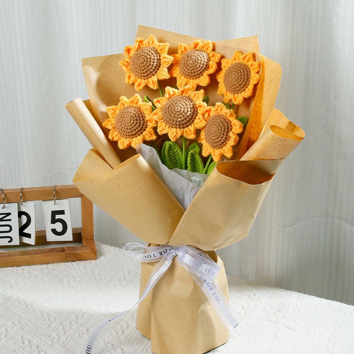 Handmade Smiley Wool Sunflowers, Gift for Teachers, Pack of 8 - view 5