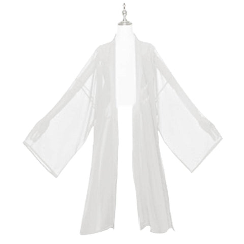 Hanfu Women's Long Lapel Top - Ivory, Medium (Bust 106 cm)