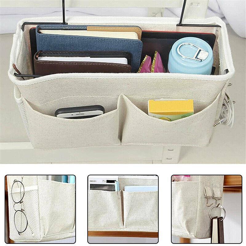 Hanging Bedside Storage Caddy with Pockets - Blue Triangle - view 11