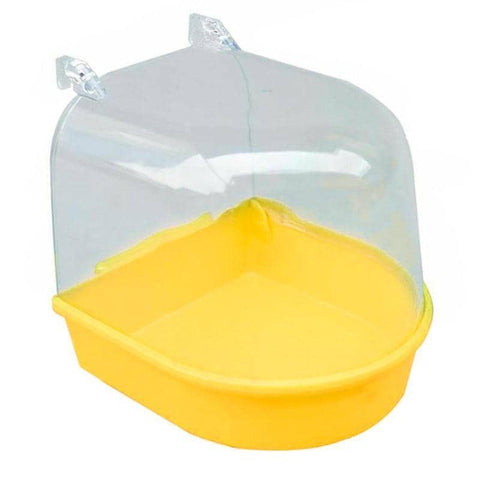Hanging Bird Bath Tub for Cage - Yellow