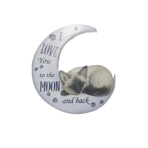 Hanging Car Mirror Ornament - Sleeping Cat on Moon, Love You to the Moon and Back