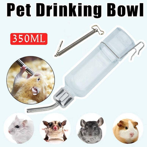 Hanging Pet Water Bottle 350ml - Feeder for Rabbits and Guinea Pigs