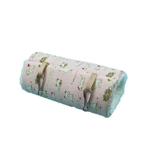 Hanging Tunnel Hammock for Guinea Pigs and Hamsters - Pink Cat Print