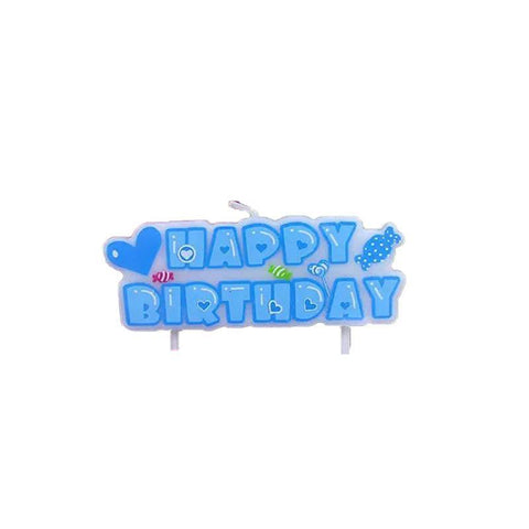 Happy Birthday Cake Candle - Candy Blue