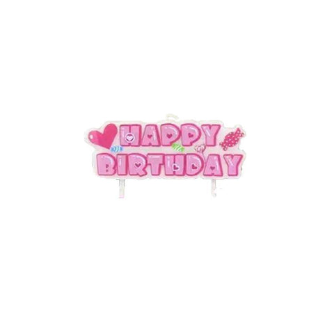 Happy Birthday Cake Candle - Candy Pink