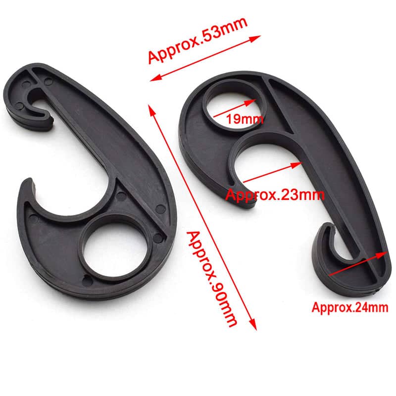 Heavy Duty Black Plastic Luggage Net Hooks - Pack of 15 - view 4