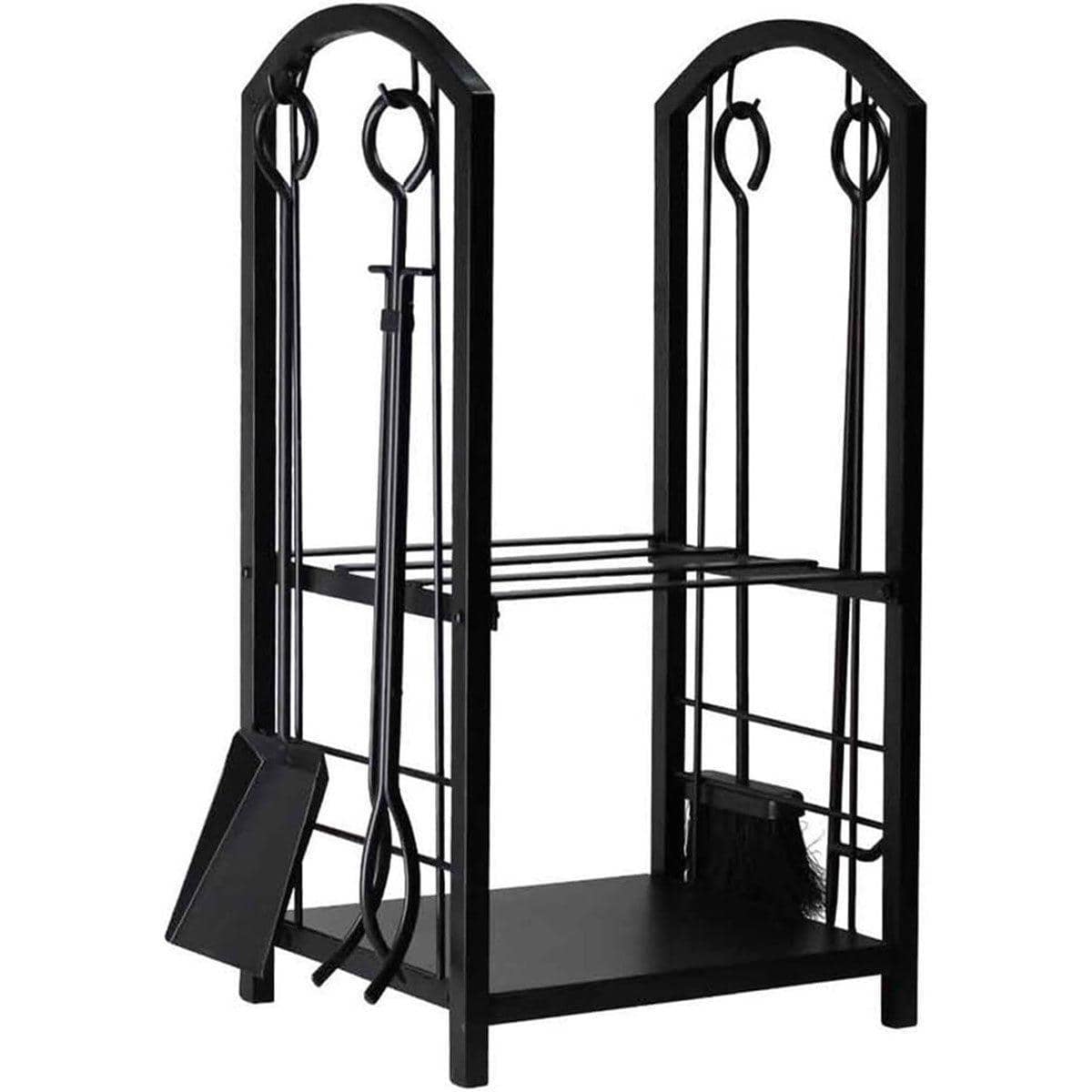Heavy Duty Firewood Storage Rack with Fireplace Tools - view 2