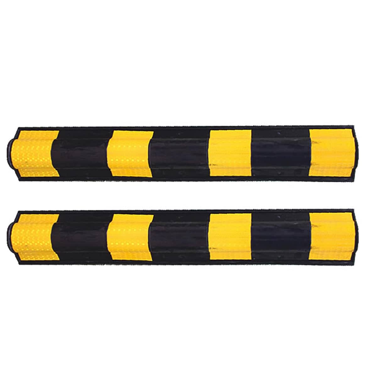 Heavy Duty Rubber Parking Lot Corner Protectors Set of 2 with Reflective Strips - view 2
