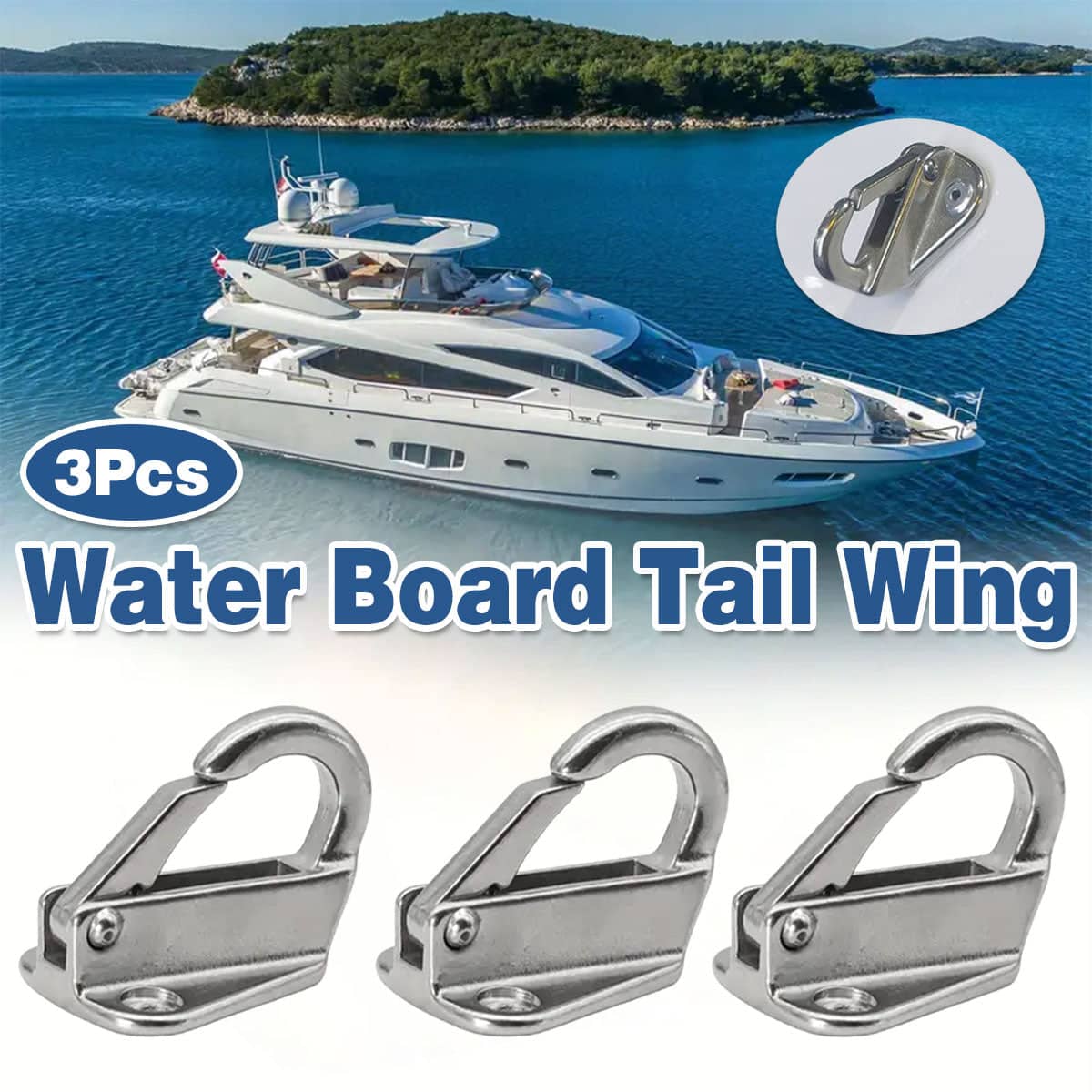 Heavy Duty Stainless Steel Spring Coat Hooks for Boats and RVs, Pack of 3