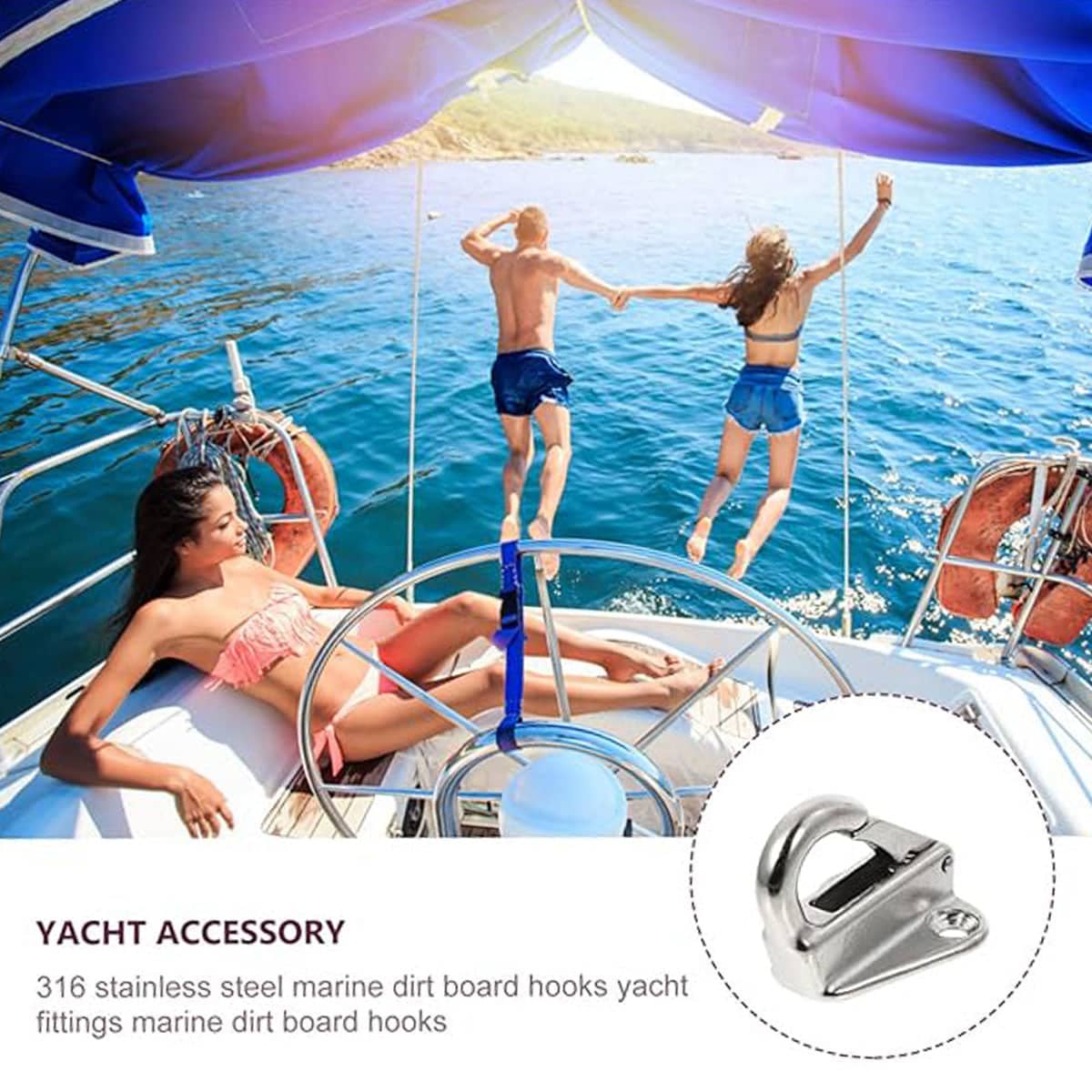 Heavy Duty Stainless Steel Spring Coat Hooks for Boats and RVs, Pack of 3 - view 5