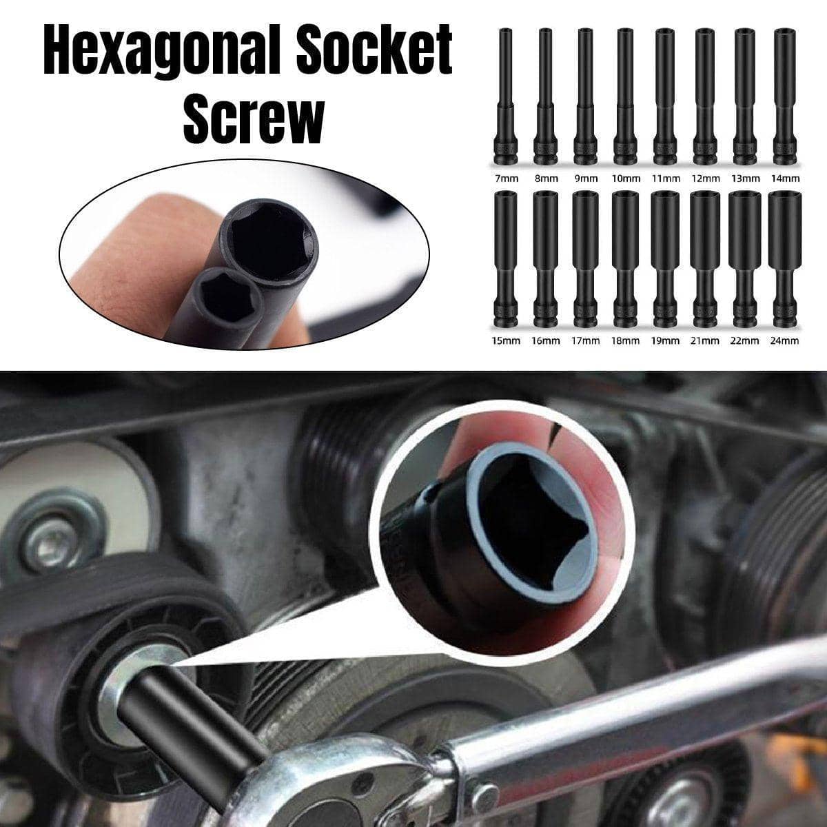 Hexagonal Socket Adapter for Electric Impact Wrench - 12 mm - view 2