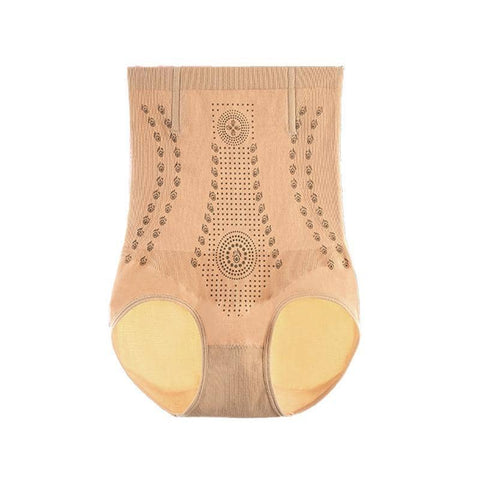 High Waist Tummy Control Shapewear Bodysuit - Beige, Size L, Waist 26 cm
