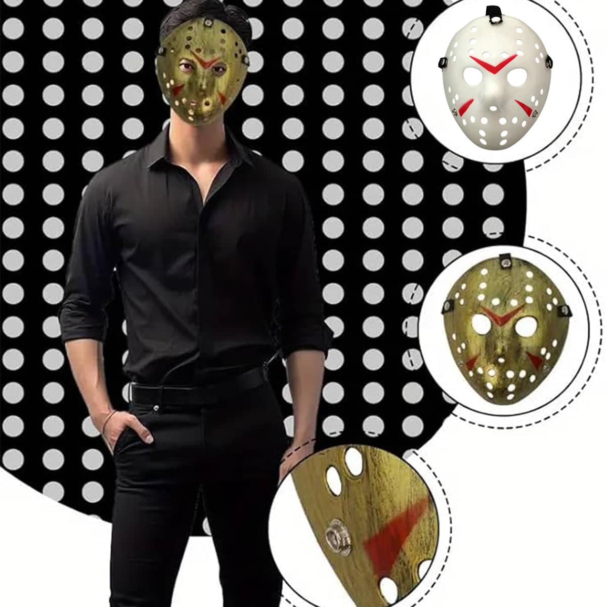 Hockey Style Costume Masks, 20 x 25 cm, Pack of 2 - view 5