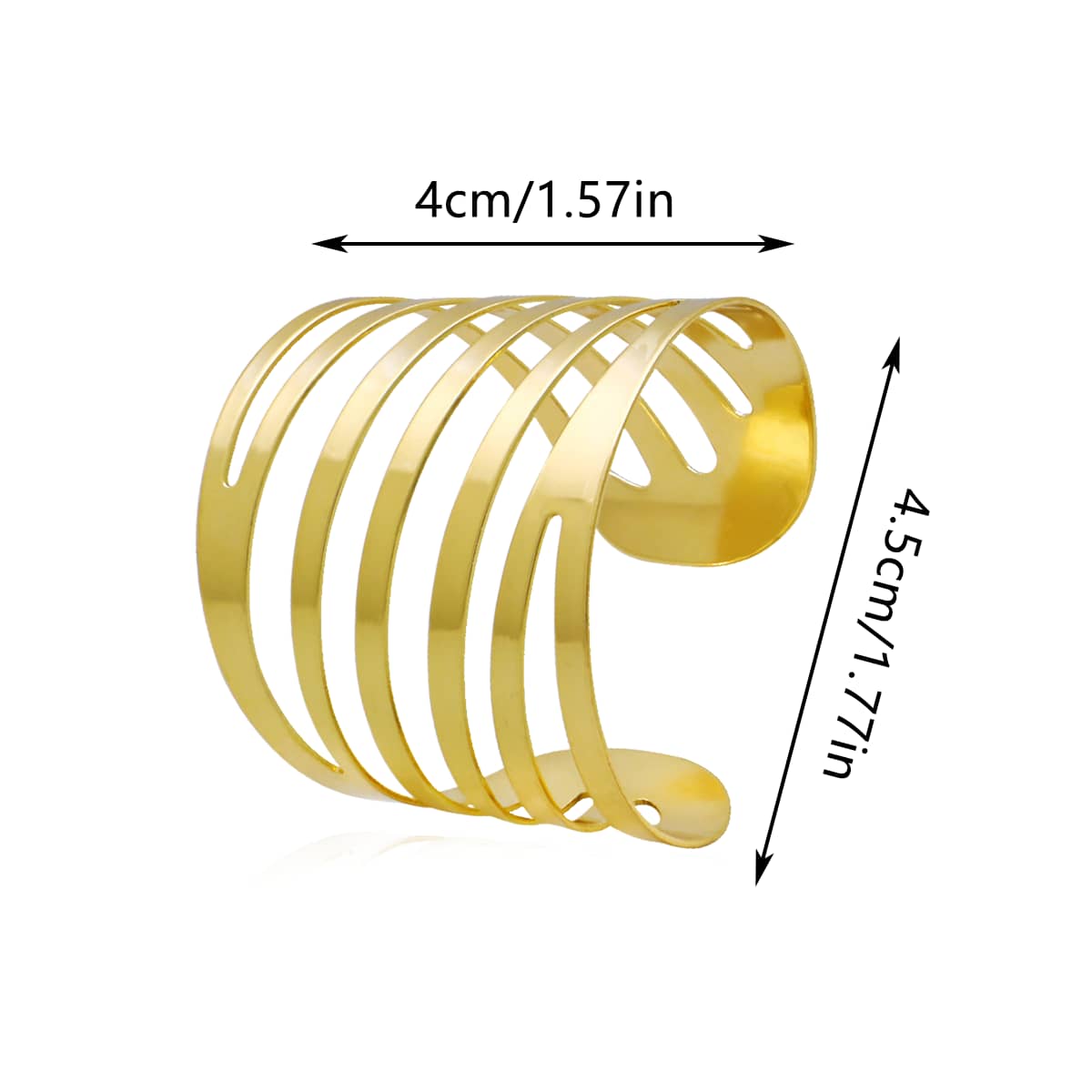 Hollow Curved Stripe Metal Napkin Rings - Silver, Pack of 10 - view 4