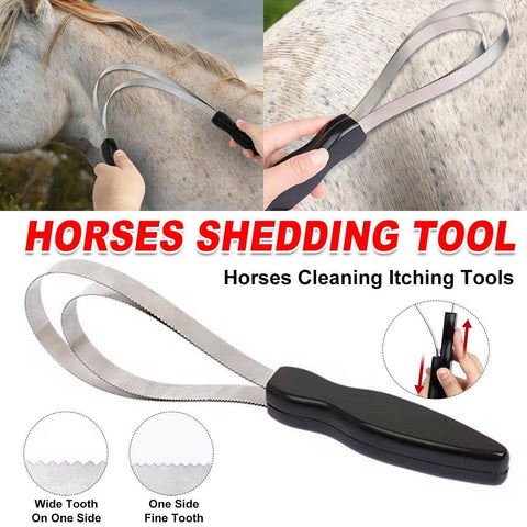 Horse Sweat Scraper Serrated Grooming Tool for Cleaning and Shedding