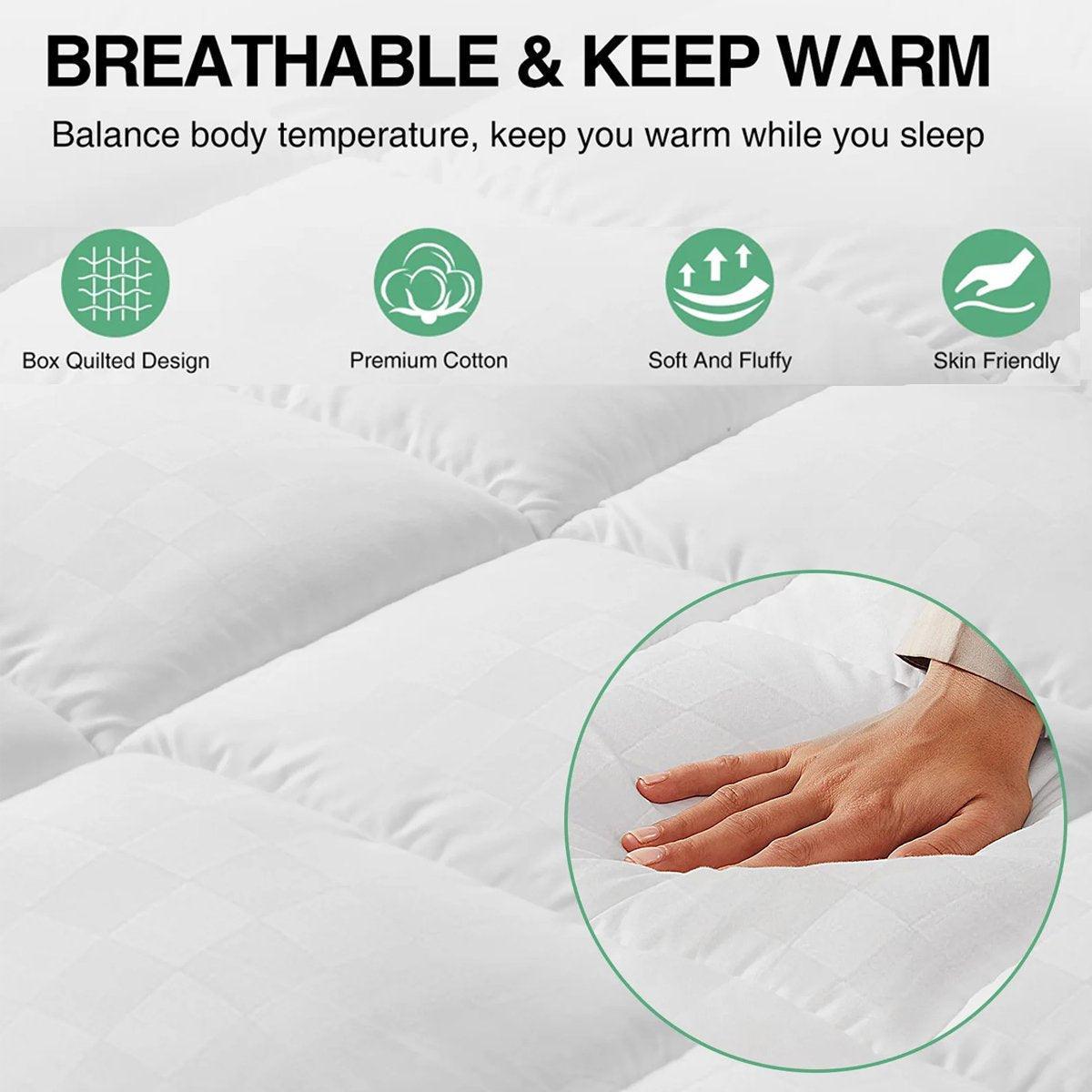 Hotel Mattress Topper Pad - Single (91 x 190cm), Brushed Fabric - view 8