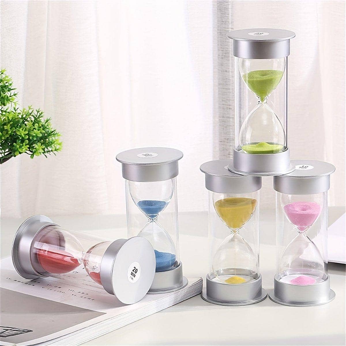 Hourglass Sand Timer 10 Minute, Anti-Fall Classroom Timer - Red - view 5