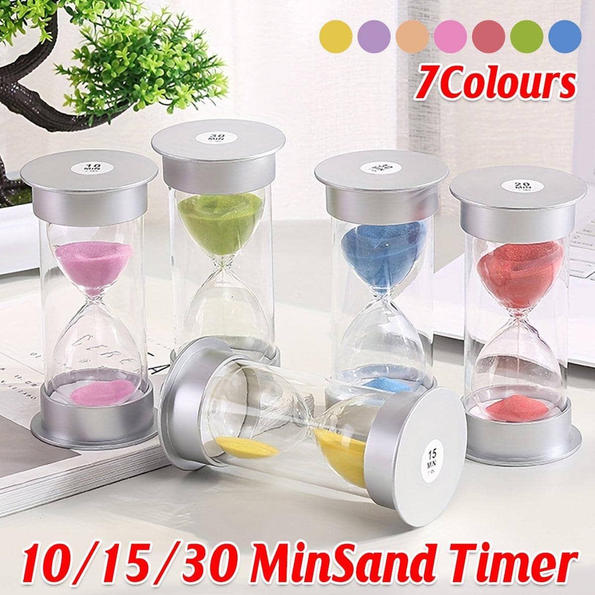 Hourglass Sand Timer 30 Minute, Anti-Fall Classroom Timer - Purple - view 3