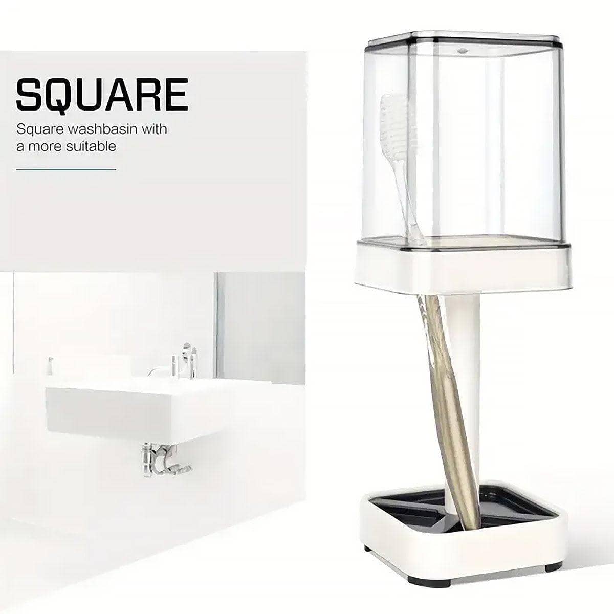 Household Toothbrush Storage Rack Set Dustproof Cup Toothpaste Holder Dormitory - view 5