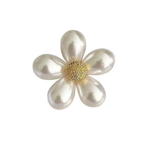 Imitation Pearl Flower Brooch - Size S, 2.5 cm Diameter