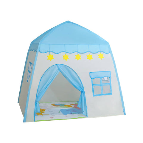 Indoor Kids Play Tent Playhouse - Blue with Star Decorations
