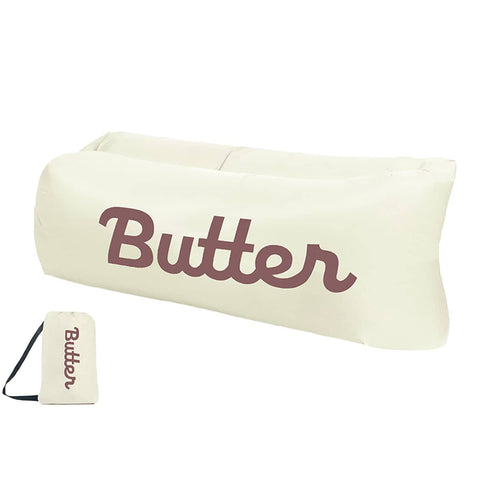 Inflatable Air Sofa Lounger for Camping and Picnics - Beige